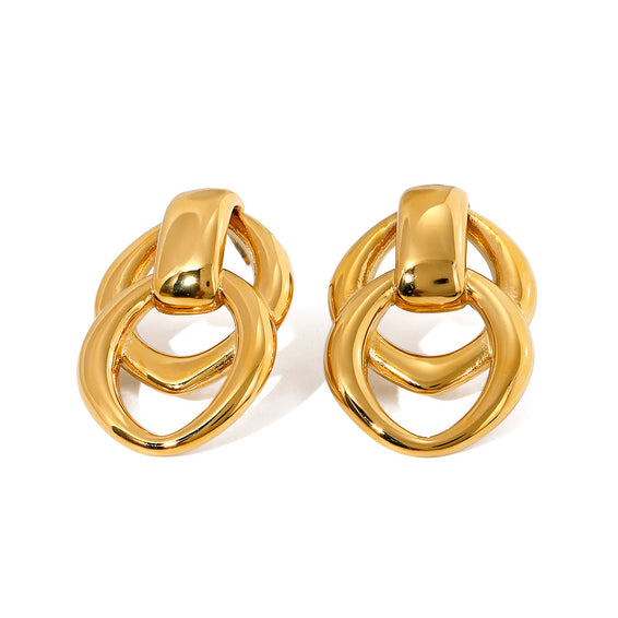 Linked Oval Drop Earrings