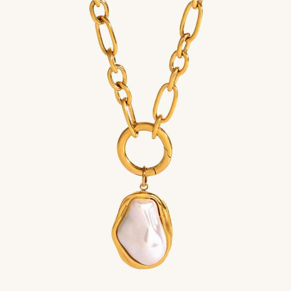 Irregular Pearl Chain Necklace