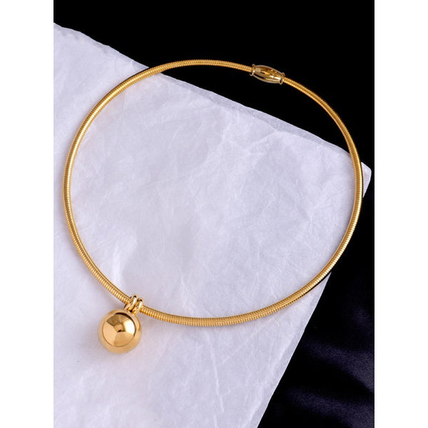 Stylish Gold Ball Choker Necklace