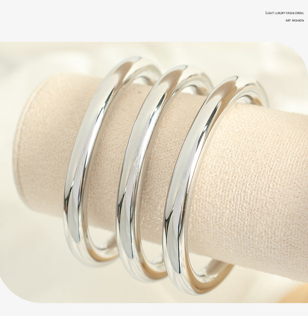 Plain Silver Cuff Bracelet