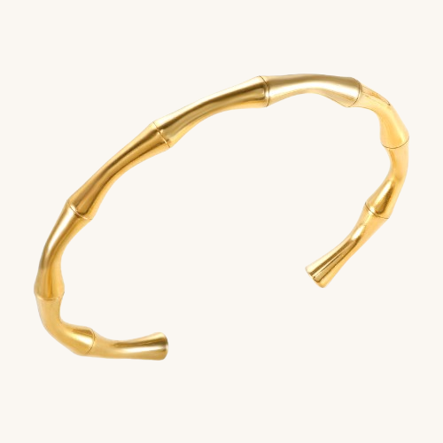 Gold Bamboo Cuff Bracelet