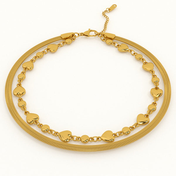 Embered Hearts Golden Bracelet