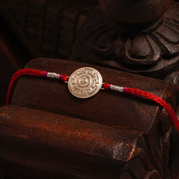 Infinite Path 0.01 Carat Lab-Grown Diamond 999 Silver Coin Rakhi