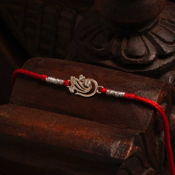 Ganesha Classic 0.04 Carat Lab-Grown Diamond 925 Silver Rakhi