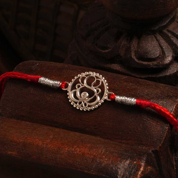 Mandala Ganesha 0.01 Carat Lab-Grown Diamond 925 Silver Rakhi
