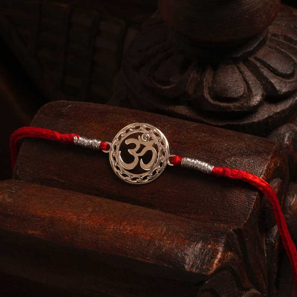 Omglow 0.01 Carat Lab-Grown Diamond 925 Silver Rakhi
