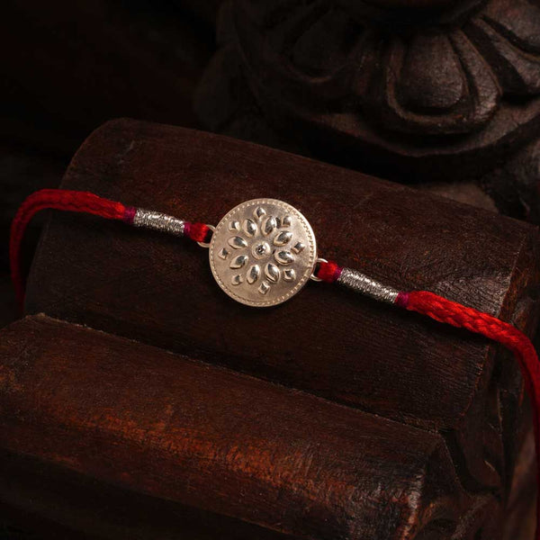 Mandala Muse 0.01 Carat Lab-Grown Diamond 999 Silver Coin Rakhi