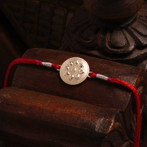 Circle of Blessings 0.01 Carat Lab-Grown Diamond 999 Silver Coin Rakhi