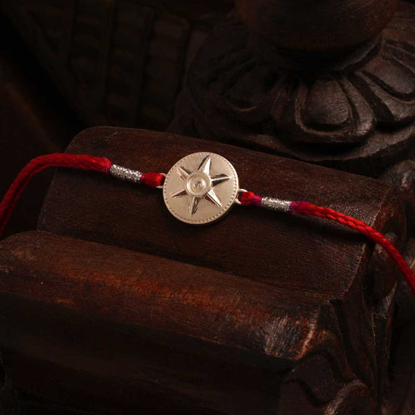 Karmic Circle 0.01 Carat Lab-Grown Diamond 999 Silver Rakhi