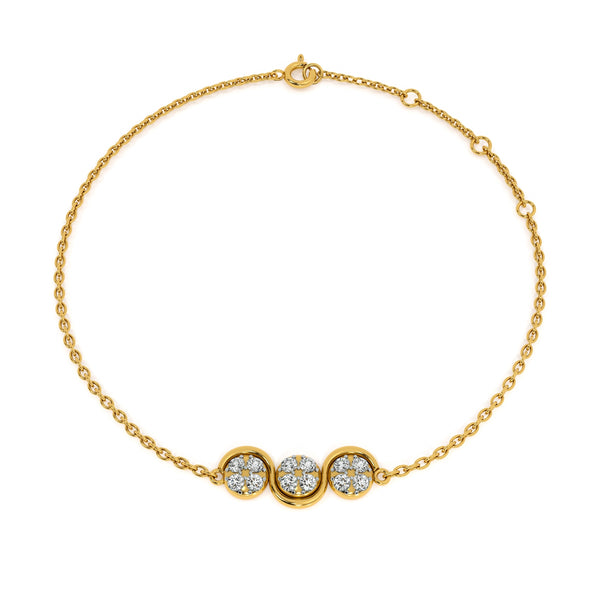 Luna Trio 9KT Gold Lab Grown Diamond Bracelet