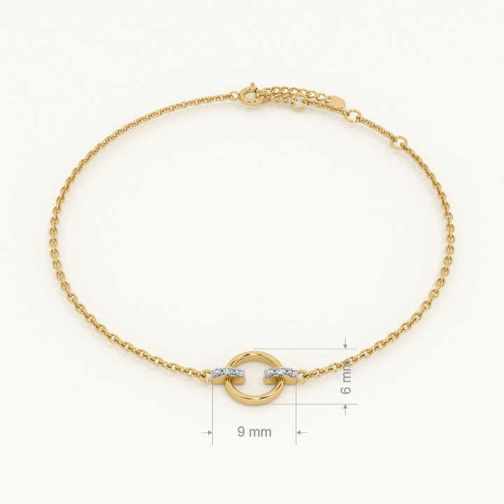 Halo Harmony 9KT 0.03 Carat Lab-Grown Diamond Bracelet-2