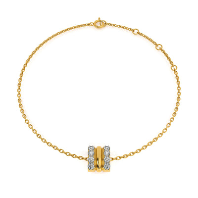 Stripe Luster 9KT Gold Lab Grown Diamond Bracelet