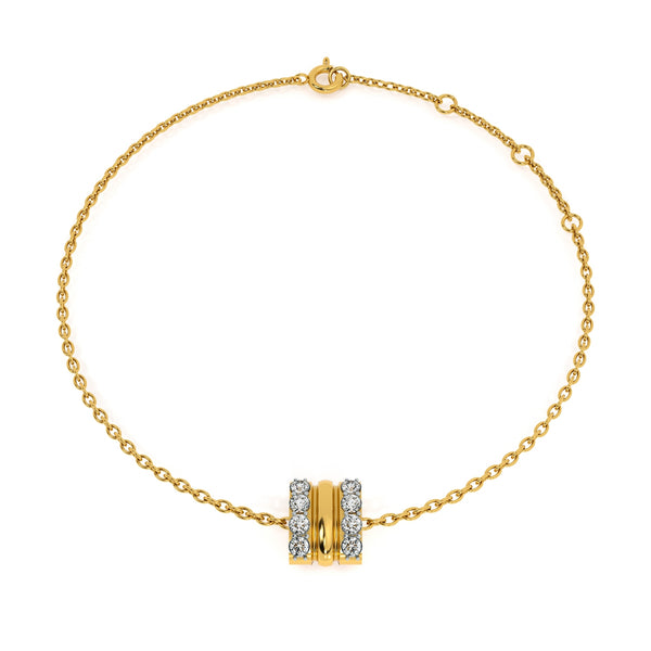 Stripe Luster 9KT Gold Lab Grown Diamond Bracelet