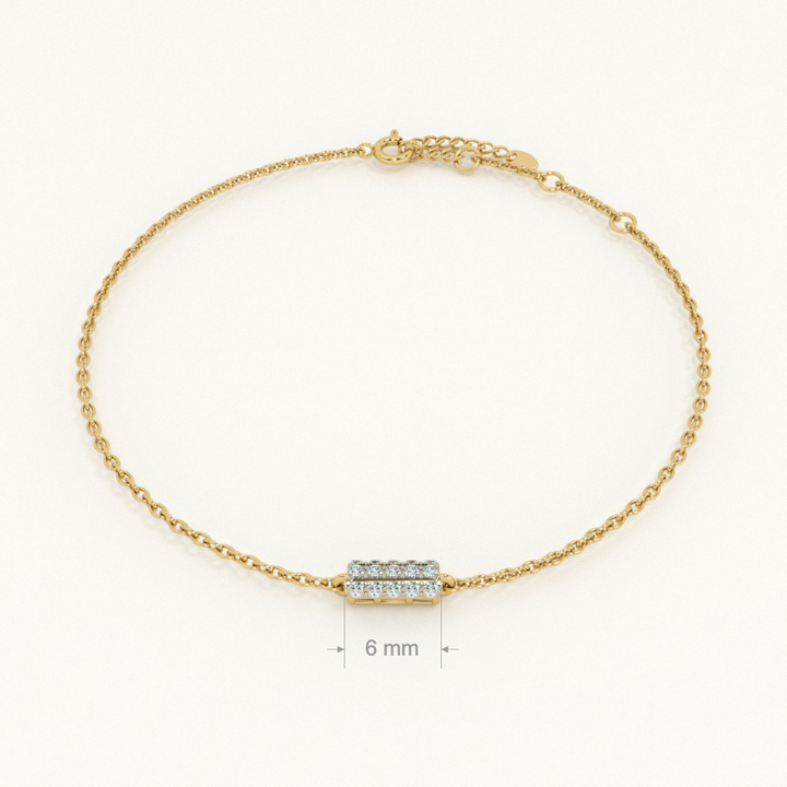 Golden Strobe 9KT 0.08 Carat Lab-Grown Diamond Bracelet-2