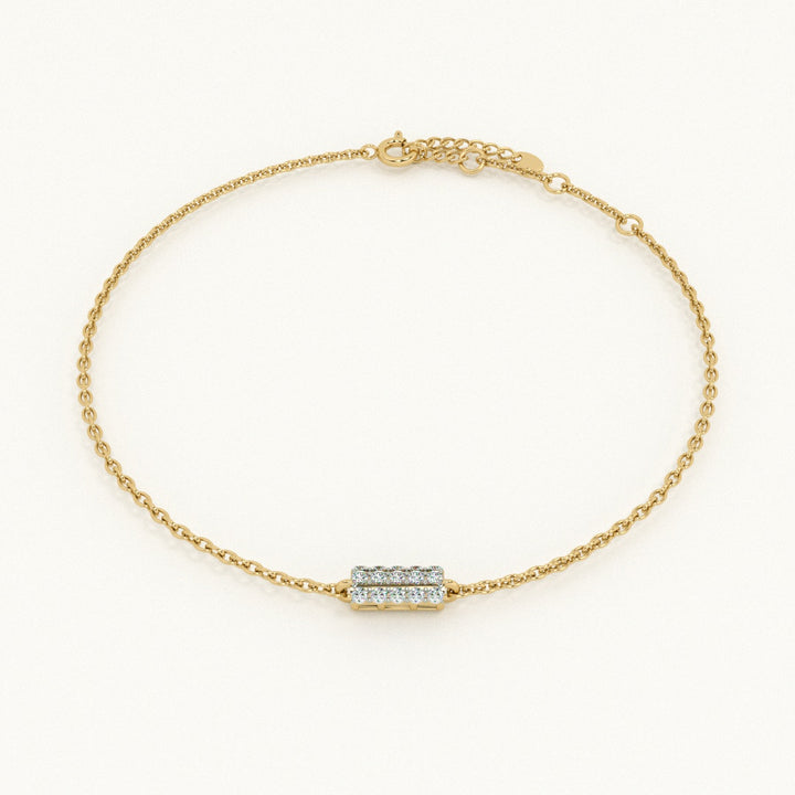 Golden Strobe 9KT 0.08 Carat Lab-Grown Diamond Bracelet-1