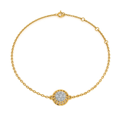 Niva Halo 9KT Gold Lab Grown Diamond Bracelet