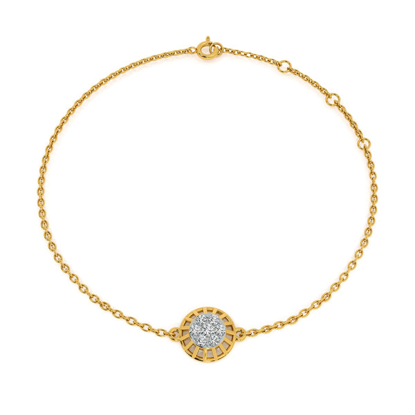 Niva Halo 9KT Gold Lab Grown Diamond Bracelet