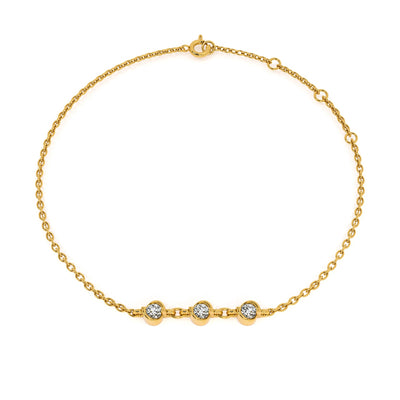Orbit Petal 9KT Gold Lab Grown Diamond Bracelet