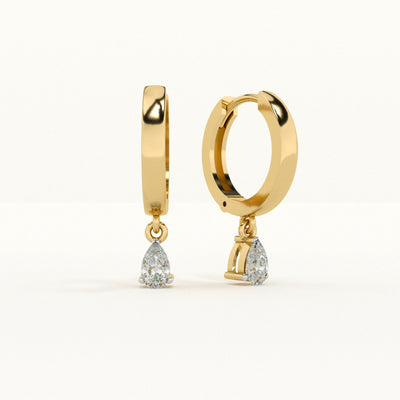 Stone Drop Dangle Hoop Lab Grown Diamond Customizable Earrings