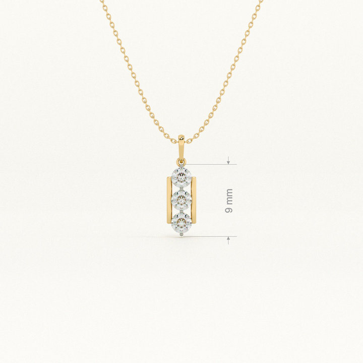Sleek Prism 9KT 0.21 Carat Lab-Grown Diamond Necklace-2