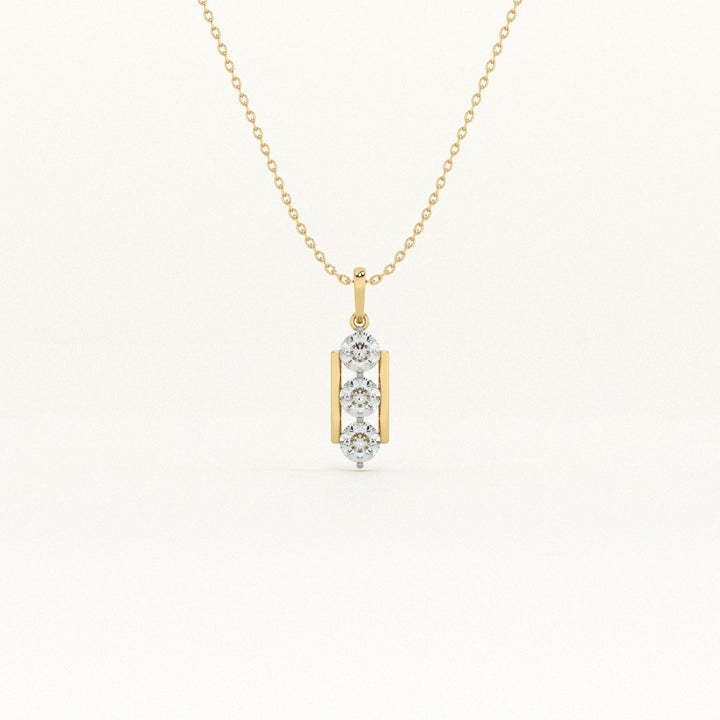 Sleek Prism 9KT 0.21 Carat Lab-Grown Diamond Necklace-1