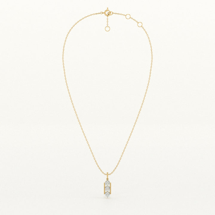 Sleek Prism 9KT 0.21 Carat Lab-Grown Diamond Necklace-4
