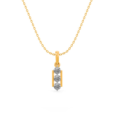 Sleek Prism 9KT Gold Lab Grown Diamond Necklace