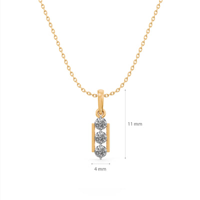 Sleek Prism 9KT Gold Lab Grown Diamond Necklace