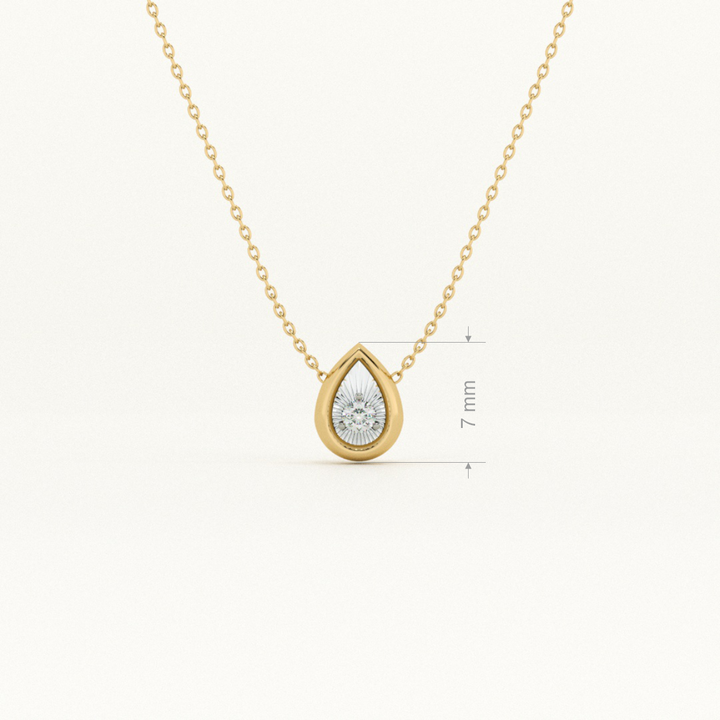 Tear of Light 9KT 0.03 Carat Lab-Grown Diamond Necklace-2