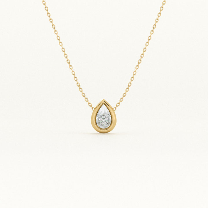 Tear of Light 9KT 0.03 Carat Lab-Grown Diamond Necklace-1