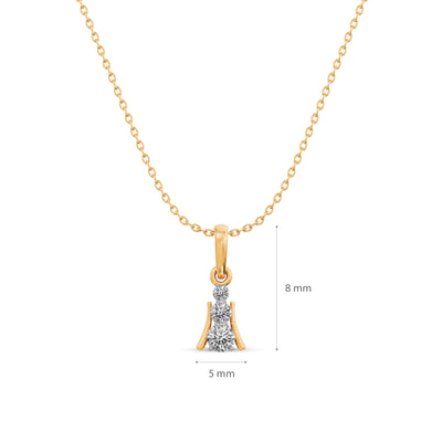 Initial Spark 9KT Gold Lab Grown Diamond Necklace