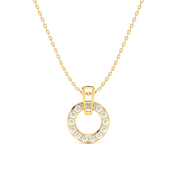 Luna Swing Lab-Grown Diamond Halo Customizable Necklace
