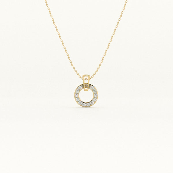 Luna Swing Lab-Grown Diamond Halo Customizable Necklace