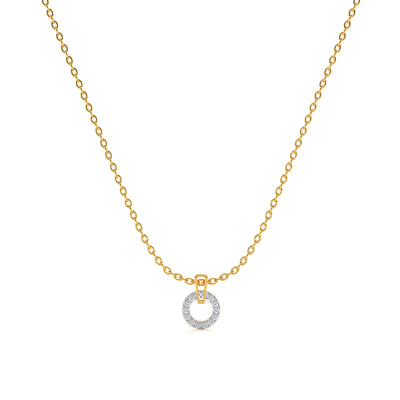 Luna Swing 9KT Gold Lab Grown Diamond Halo Necklace
