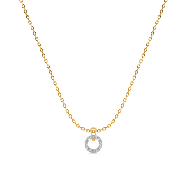 Luna Swing 9KT Gold Lab Grown Diamond Halo Necklace - 3