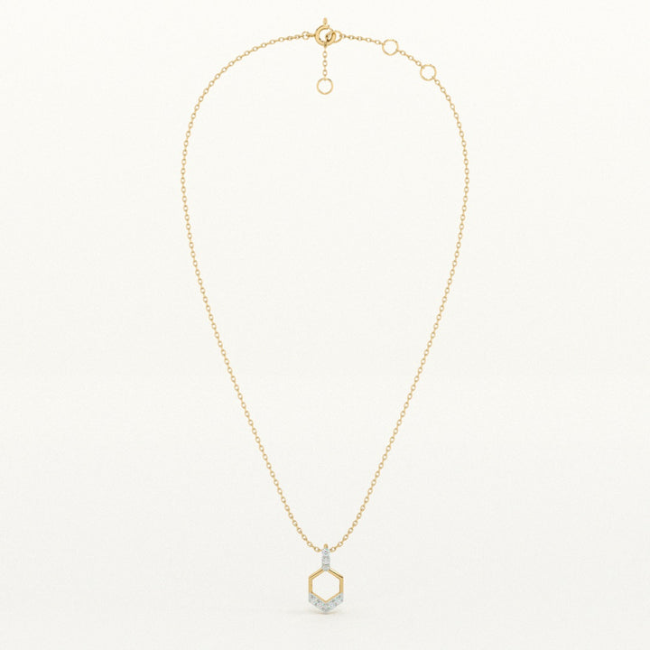 GeoCharm 9KT 0.04 Carat  Lab-Grown Diamond Necklace-4