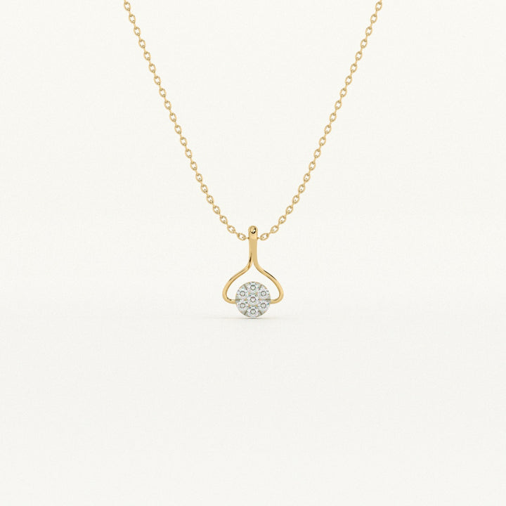 Muse Drop Frame 9KT 0.1 Carat Lab-Grown Diamond Necklace-1