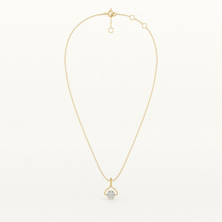 Muse Drop Frame 9KT 0.1 Carat Lab-Grown Diamond Necklace-4