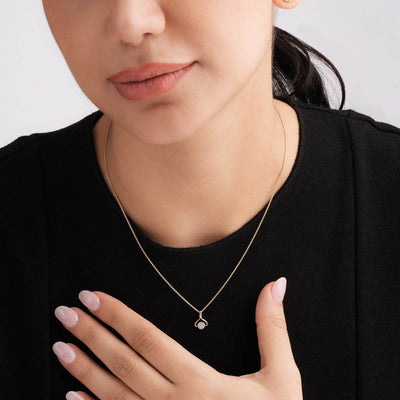 Muse Drop Frame 9KT Gold Lab Grown Diamond Necklace