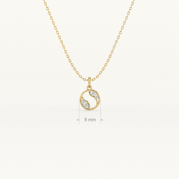 Harmony Loop Circle 9KT 0.08 Carat Lab-Grown Diamond Necklace-2