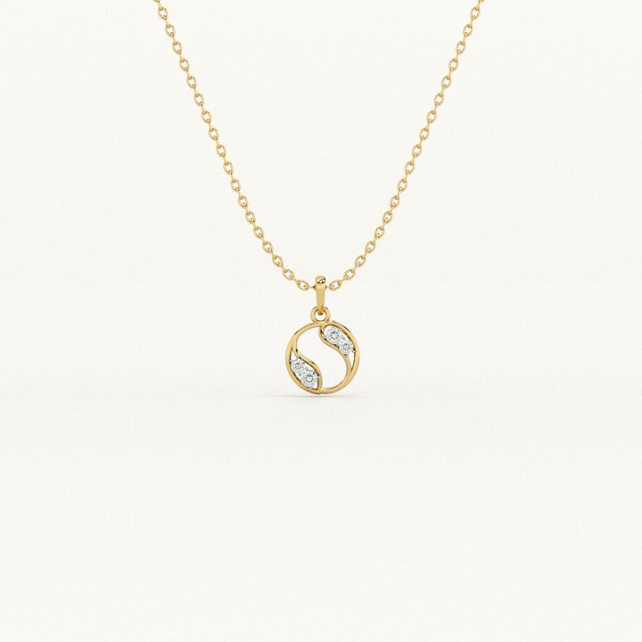 Harmony Loop Circle 9KT 0.08 Carat Lab-Grown Diamond Necklace-1