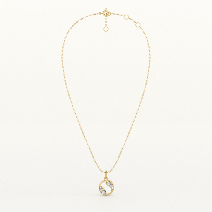 Harmony Loop Circle 9KT 0.08 Carat Lab-Grown Diamond Necklace-4