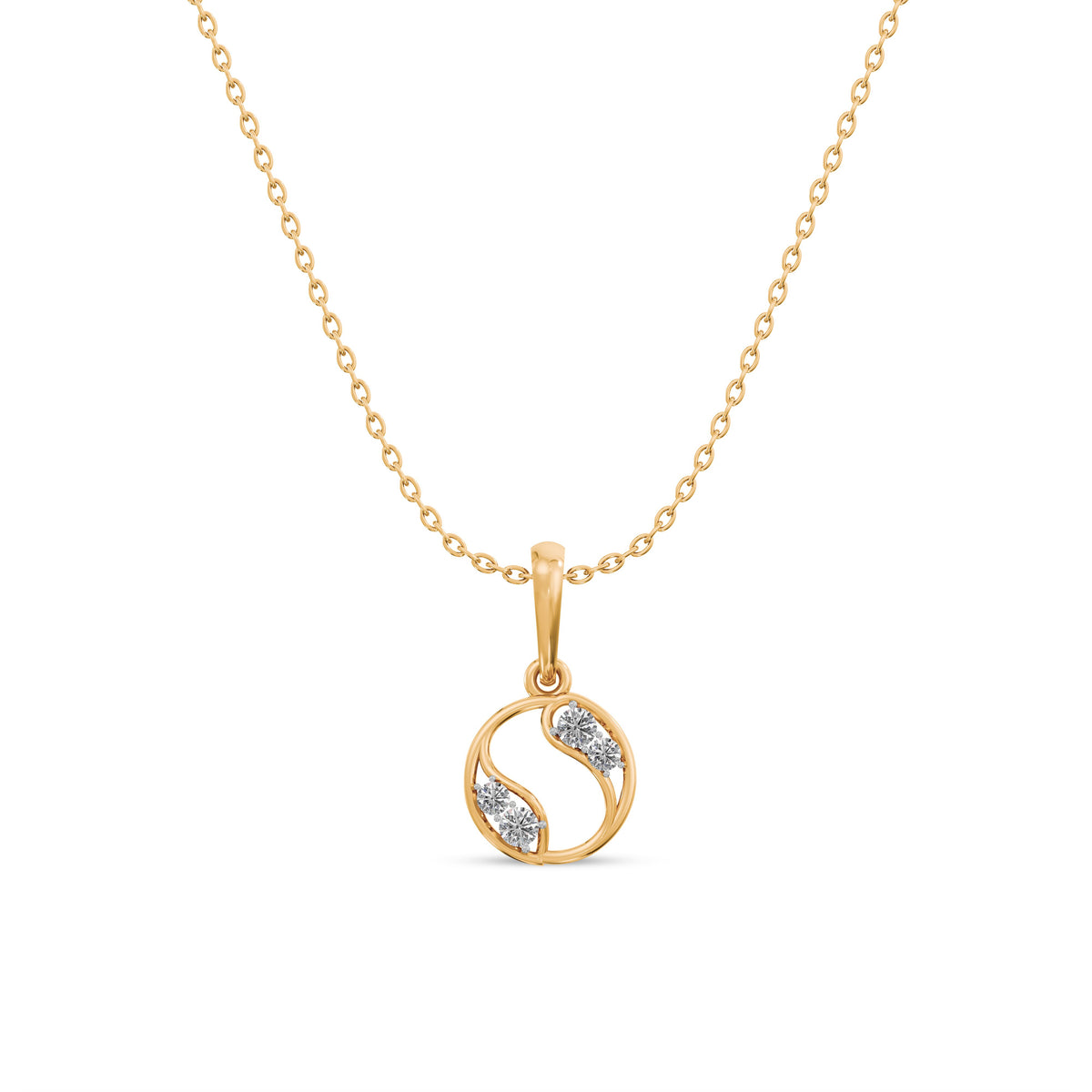 Harmony Loop Circle 9KT Gold Laboratory Grown Diamond Necklace