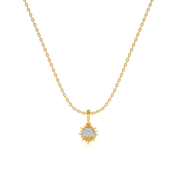 Solar Gleam 9KT Gold Lab Grown Diamond Necklace - 5