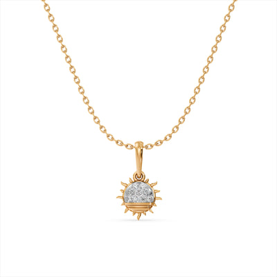 Solar Gleam 9KT Gold Lab Grown Diamond Necklace