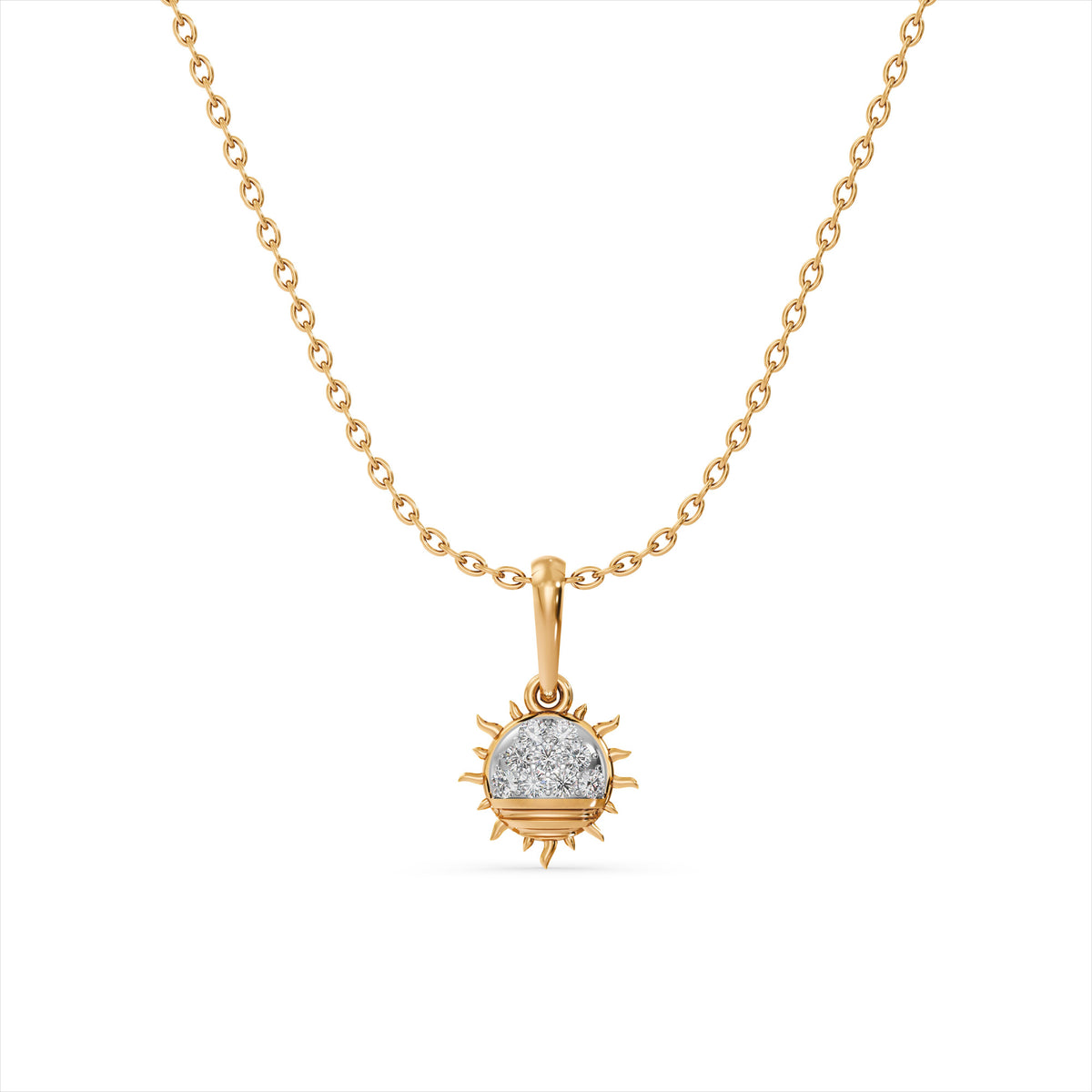 Solar Gleam 9KT Gold Laboratory Grown Diamond Necklace