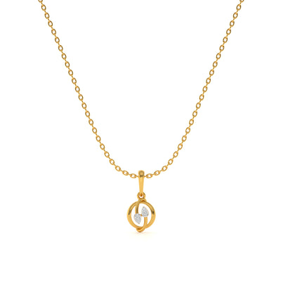 Orbit Embrace 9KT Gold Lab Grown Diamond Necklace
