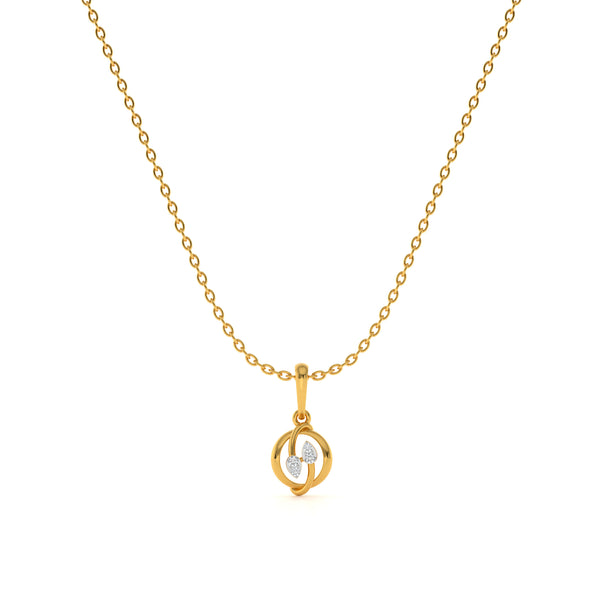 Orbit Embrace 9KT Gold Lab Grown Diamond Necklace