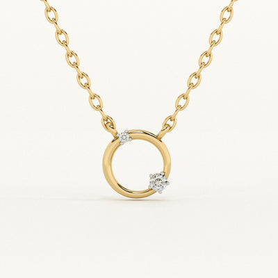 Enclosed Gem Lab Grown Diamond Customizable Necklace