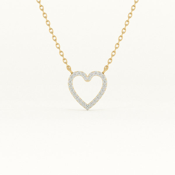 Dainty Heart 9KT 0.3 Carat Lab-Grown Diamond Necklace